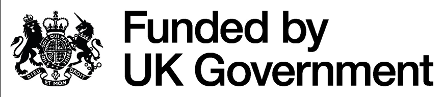 Image of 'Funded by UK Government' logo written in black.