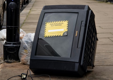 Fly-tipped television