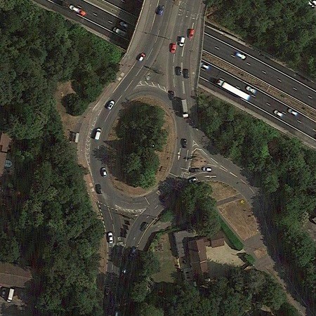 Chilworth Roundabout aerial view