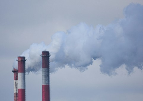 Smoke coming from industrial chimneys