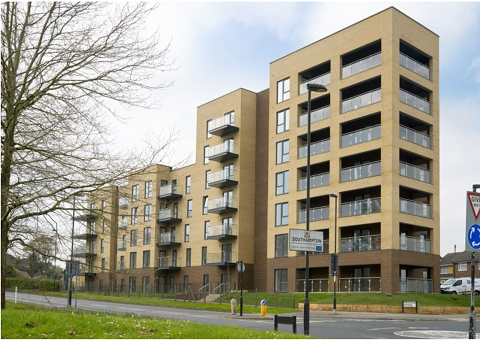 A high-rise block of flats