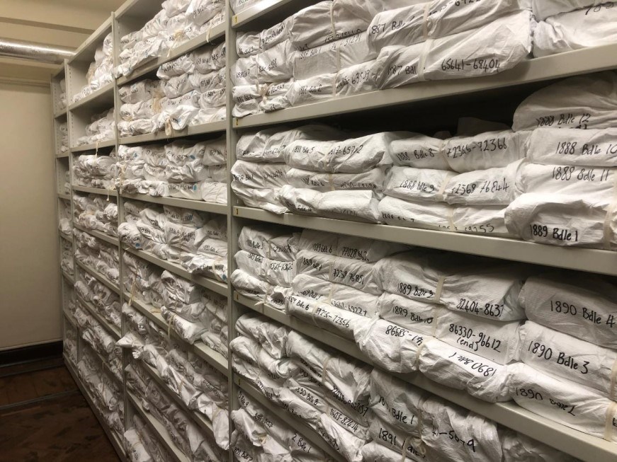 Crew list bundles at Southampton Archives