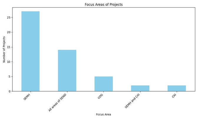 Focus Areas of projects bar chart