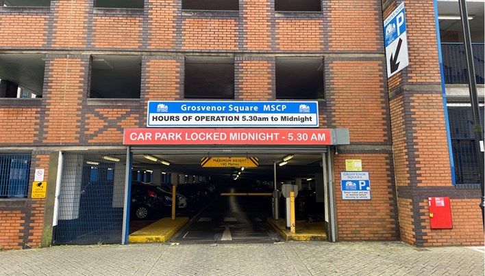 Entrance to Grosvenor Square Car Park