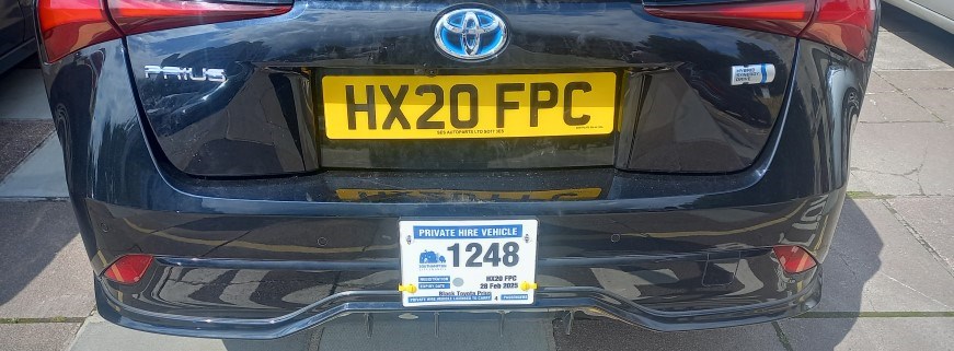 Private hire vehicle sign